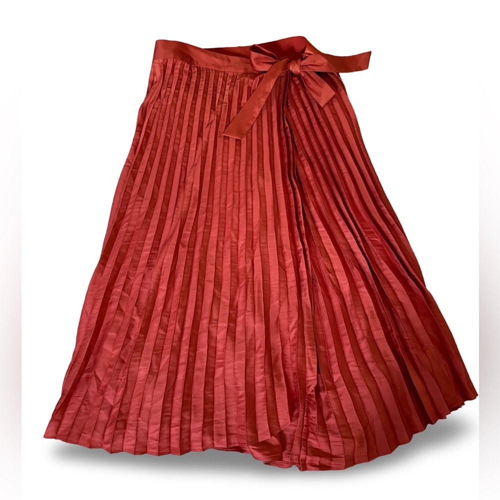 Express High Waisted Pleated Wrap Midi Skirt size M